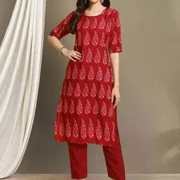 Moda Rapido Women Ethnic Motifs Printed Regular Kurta with Trousers image 3