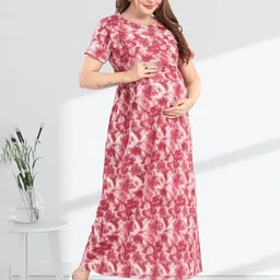 MomsBae Printed Maxi Nightdress image 4
