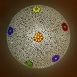 1ST TIME White And Yellow Textured Spherical Shaped Ceiling Lamp-picture-16
