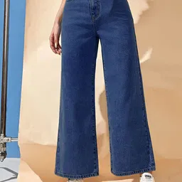 FERY LONDON Women Classic Mom Fit High-Rise Stretchable Cotton Denim Jeans-image-25