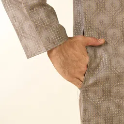 Diwas by Manyavar Men Woven Design Festive Cotton Straight Kurta image 4