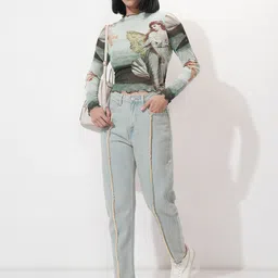 Tokyo Talkies Print Crop Top image 2