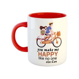 ARTBUG White & Red Printed Ceramic Glossy Finish Dishwasher & Microwave Safe Mugs 350 ml-picture-35
