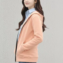 Parona Women Fleece Lightweight Open Front Jacket image 2