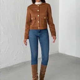 Trendyol Collarless Long Sleeves Jacket-image-61