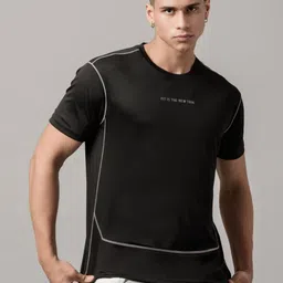 HRX by Hrithik Roshan Men Black Solid T-shirt-picture-20