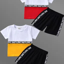 Lofn Unisex Kids Colourblocked T-shirt with Shorts-image-30