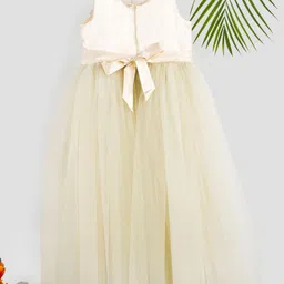 Toy Balloon kids Girls Floral Self Design Net Fit & Flare Maxi Dress image 3
