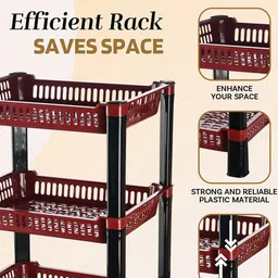 Kuber Industries Maroon & Black Long Lasting  3-Layer Kitchen Organiser image 4