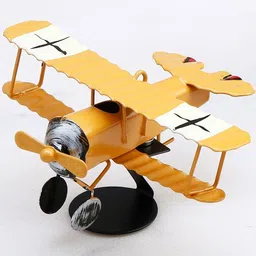 Archies Yellow Vintage Biplane Table Handcrafted Top Calendar image 2