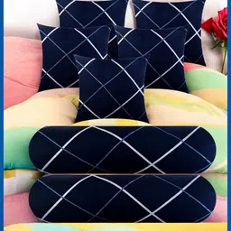 urmila creation Microfibre Bolster Pack of 7 Stripes 5 Cushion 2 Bolster-picture-27