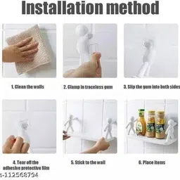 shreejee Self Adhesivecute Floating Shelves Wall Shelf for Home, Office & Kitchen X2.75 Plastic Wall Shelf image 3