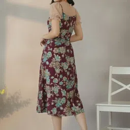 Ethniclook Floral Print A-Line Midi Dress image 5