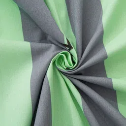 JC HOME Grey & Green Striped 140 TC King Bedsheet with 2 Pillow Covers image 4