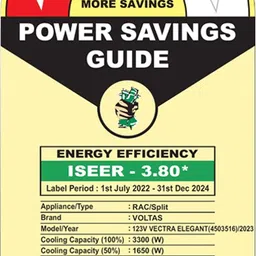 voltas 2023 Model 1 Ton 3 Star Split Inverter AC- White image 4