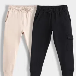 Orange Sugar Kids Pack Of 2 Pure Cotton Mid-Rise Cargo-Joggers-picture-38