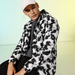 HRX by Hrithik Roshan Abstract Printed Hooded Puffer Jacket-picture-23