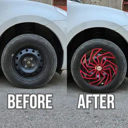 prigan WagonR Stingray Spider Red Black 14 INCH Wheel Cover For Maruti WagonR Stingray image 3