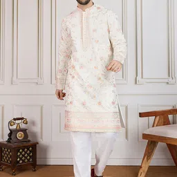 House of Pataudi Embroidered Straight Kurta-picture-11