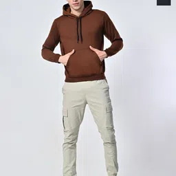 BAESD Men Pack Of 2 Solid Hood Fleece Pullover Sweatshirts image 1