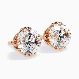 VALANOVA Hallmarked 18Kt Gold Diamond Studded Earrings- 1.98 g image 5