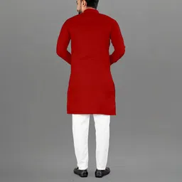 Attigo Red Cotton Blend Kurta Sets-picture-25