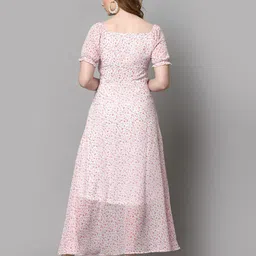 BAESD Women Floral Print Puff Sleeve Fit & Flare Maxi Dress image 5