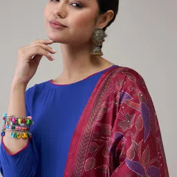 InWeave Women Empire Kurta with Palazzos & With Dupatta image 2