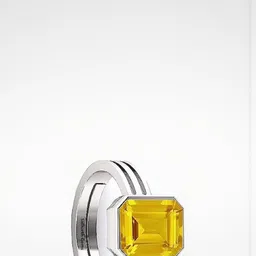 Sidharth Gems 8.25 KT Yellow Sapphire Sterling 92.5 Silver Ring image 1