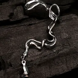 SOHI Silver-Plated The Tangle Contemporary Ear Cuff Earring-picture-13