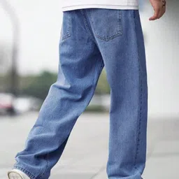 m q denim Men Loose Fit Mid Rise Blue Jeans image 2