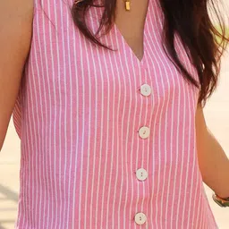 Striped Women Waistcoat-image-15