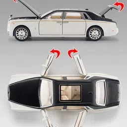 funablo 1:34 Scale Rolls-Royce Phantom Diecast Model Car Toy Collection Light Sound Gift image 2