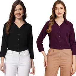 funday fashion Women Regular Fit Solid Casual Shirt-picture-22