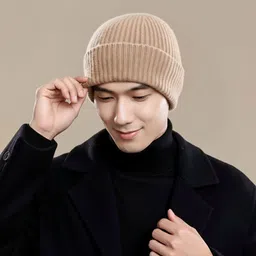 Highever korean style (double layers warm fabric) winter cap for men Woven Beanie-picture-11