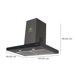 FABER STILUX 3D T2S2 BK TC LTW 60cm 1095m3/hr Ducted Auto Clean Wall Mounted Chimney with Touch Control Panel (Black) image 2