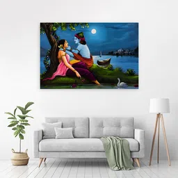 91 cm Lord Radhe Krishna Painting (Posters-36Inch X 24Inch) Self Adhesive Sticker-image-62