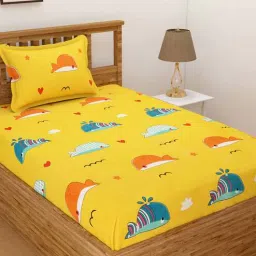 florida Yellow Kids TC 160 Poly Cotton Kids Bed Sheet With 2 Pillow Covers-picture-29