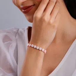 giva Sterling Silver Zircon Rhodium Bracelet image 3