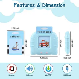 cartspace Talking English Words Flash Cards for Kids Early Educational Learning Device Toy image 3