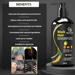 aalman alph Aalman Black Hair Shampoo 300 ml Pack of 2 image 4