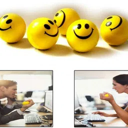 glowbird Happy Smiley Face Soft Squeeze Ball, 4 Pieces (VT033) - 6 cm image 3