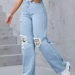 aa-ha! Women Regular Mid Rise Light Blue Jeans image 4