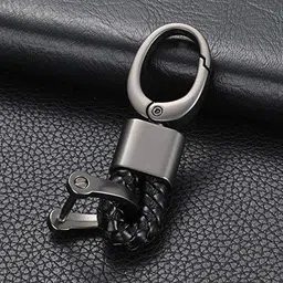 pipaliya Genuine Leather Braided Keychain Strap Accessories Car Key Chain Rope Keyring with Zinc Alloy Buckle Keyring Holder image 3