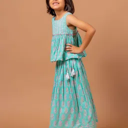 Sangria Girls Shivani Buti Printed Pure Cotton Lehenga image 4