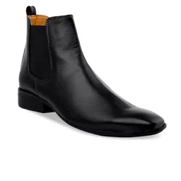 The Roadster Lifestyle Co. Men Black Square Toe Mid Top Chelsea Boots image 4