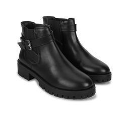 yoho Women Mid Top Platform -Heel Chelsea Boots With Buckle Detail-picture-37
