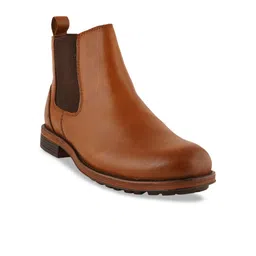 pelle albero Men Tan Brown Solid Leather Chelsea Boots-picture-21