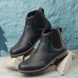 ID Men Blue Solid Chelsea Boots-image-64