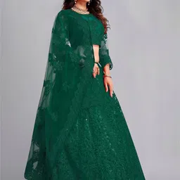 Warthy Ent Embellished Semi-Stitched Lehenga & Unstitched Blouse With Dupatta image 5